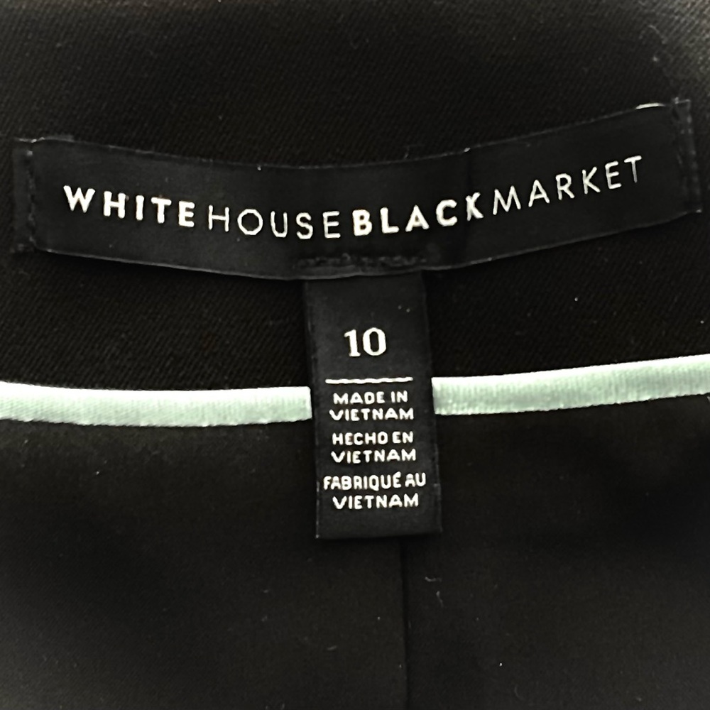 WHBM Jacket Black Blazer White House Black Market Collarless Fitted Jacket - Picture 7 of 10